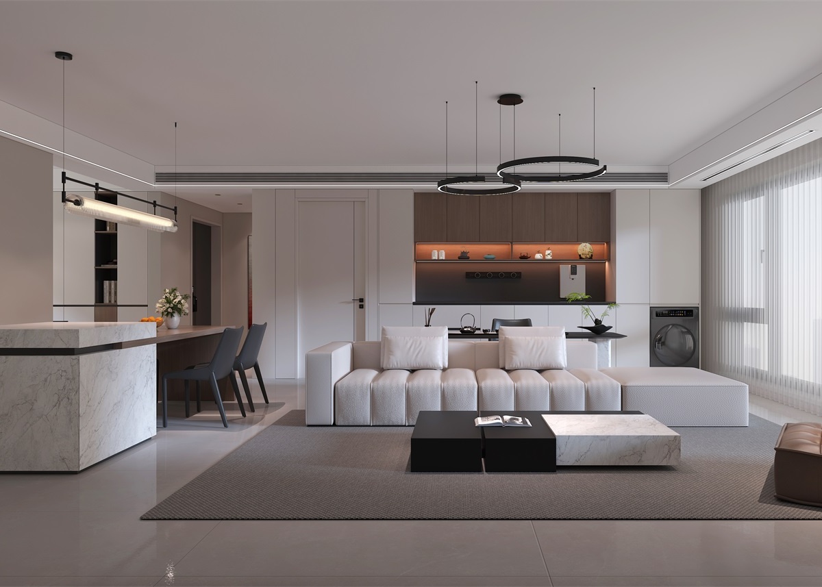 中恒央御143㎡ | 大橫廳+客餐一體+開(kāi)放書(shū)房，他家這通透感絕了！